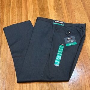 Kirkland Signature Charcoal Flat Front Dress Slacks